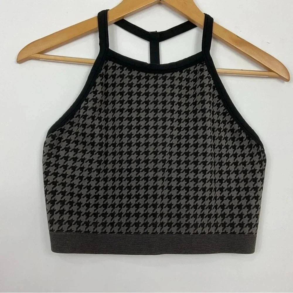 Colsie Houndstooth Racerback‎ Bra Crop Top size XL